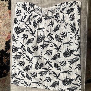 LOFT Monochrome Leaf Pattern A-Line Skirt